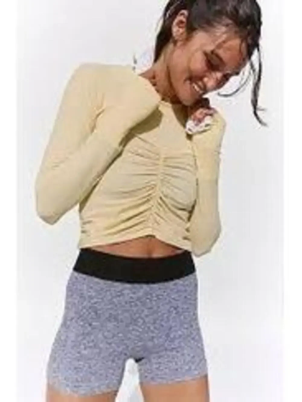 Tempo Ruched Long Sleeve in Yellow, Blue, White, Black